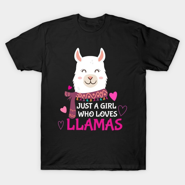 Just A Girl Who Loves Llamas - Alpaca & Llama Lovers T-Shirt by JaydeMargulies